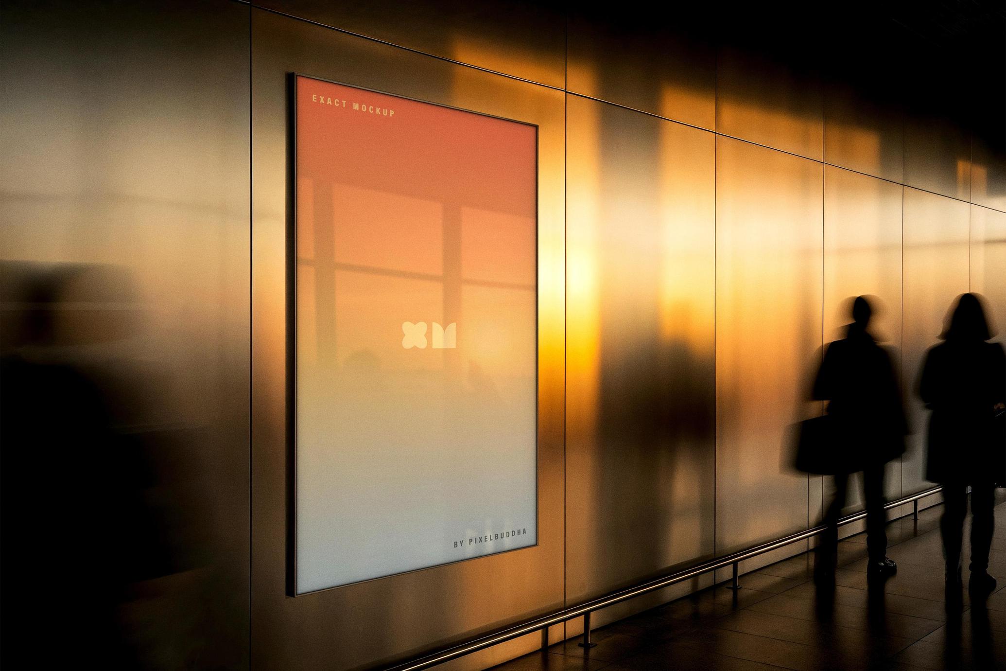 Framed Glass Poster Mockup