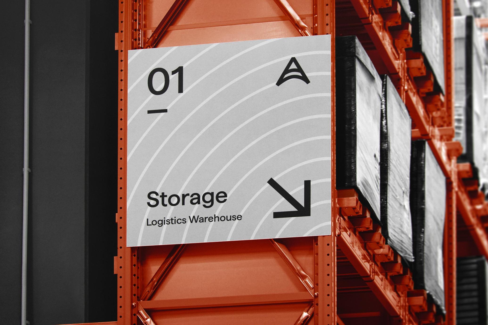 Warehouse Wayfinding Sign Mockup