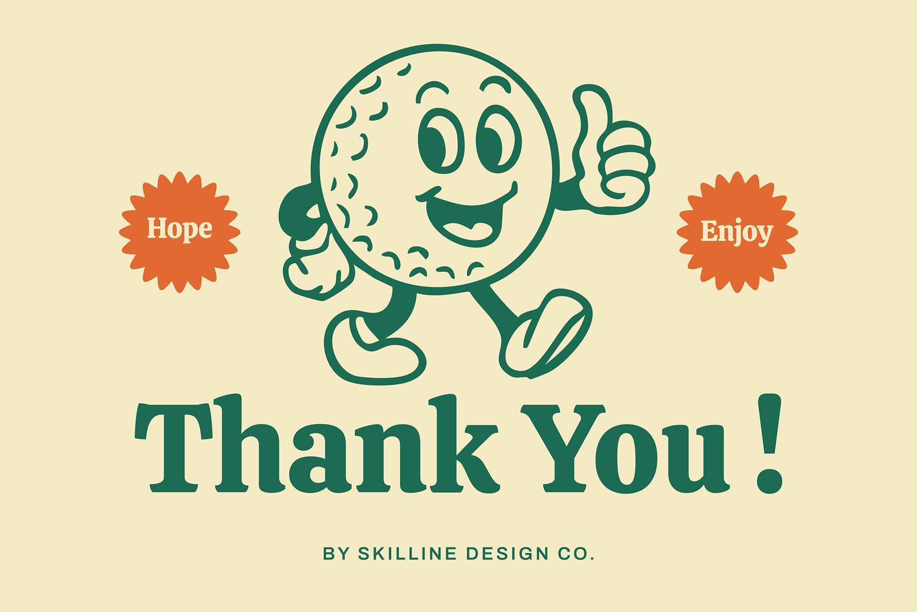 Retro Golf Mascot Illustrations