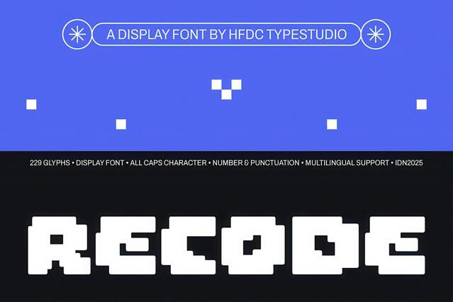 Recode HF Bold Pixel Typeface