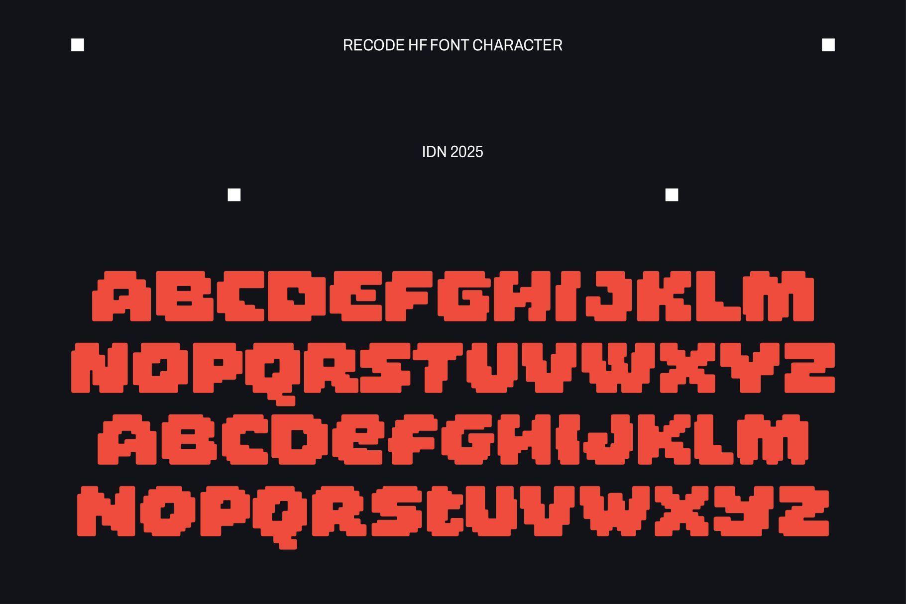 Recode HF Bold Pixel Typeface