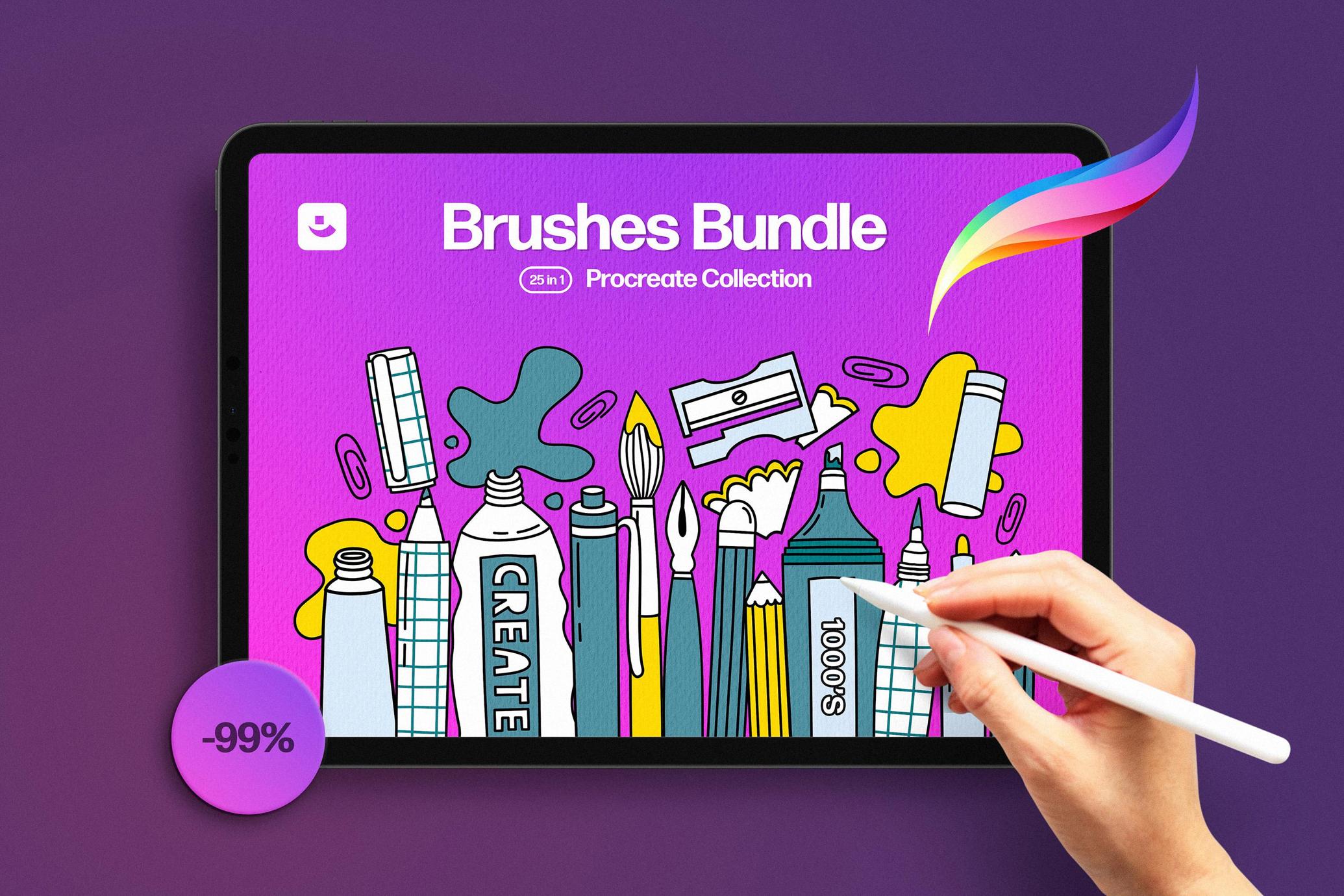 25-in-1 Procreate Brushes Bundle