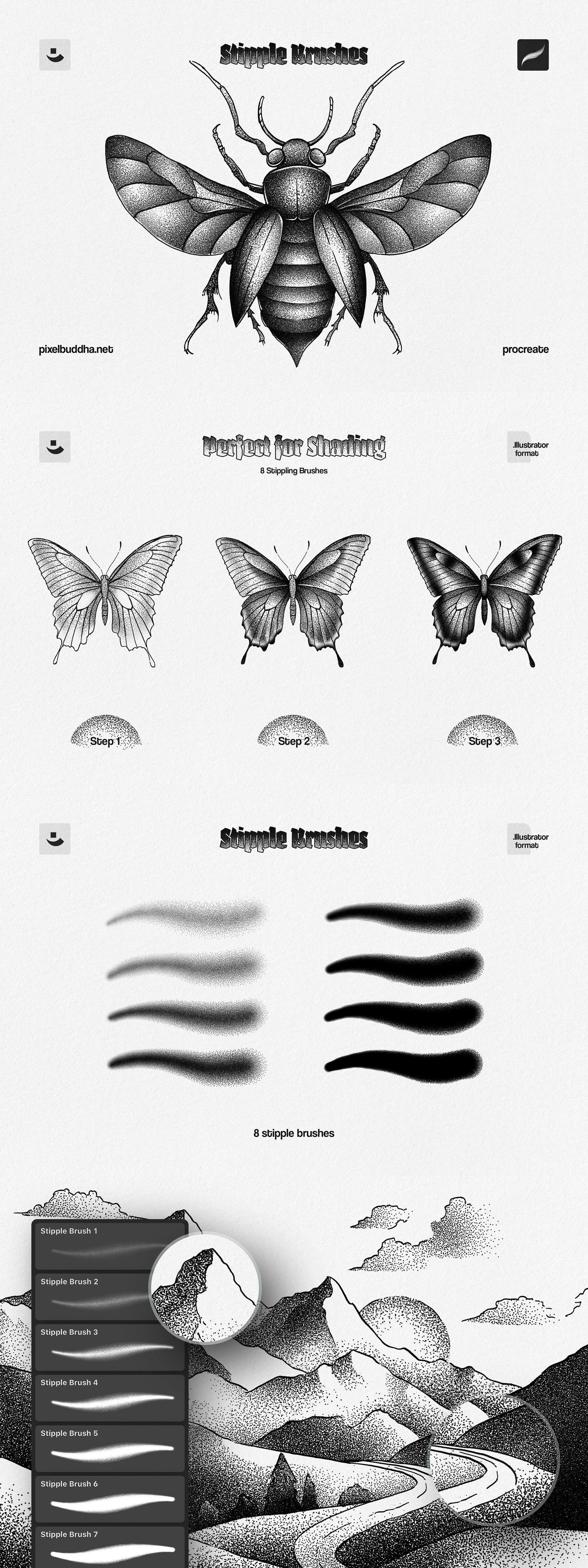 25-in-1 Procreate Brushes Bundle