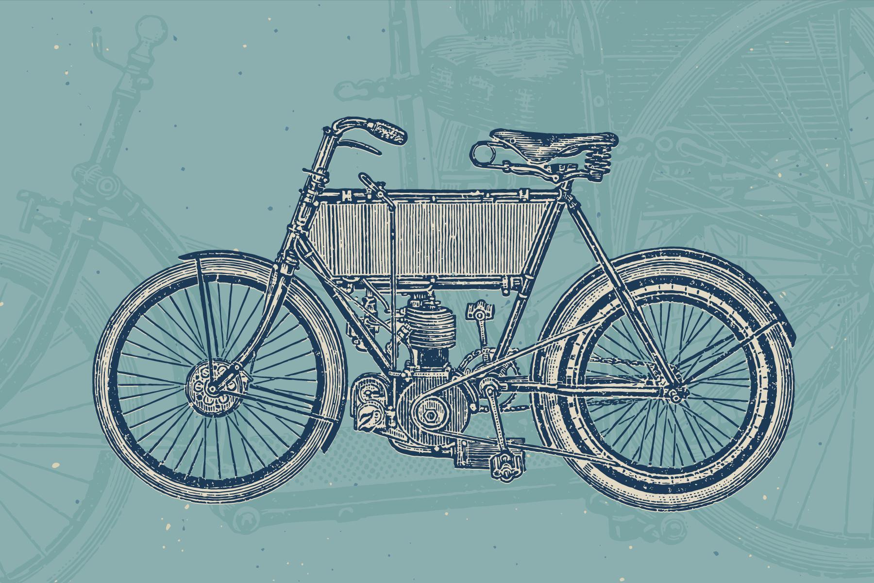 Bicycles Vintage Illustration Set