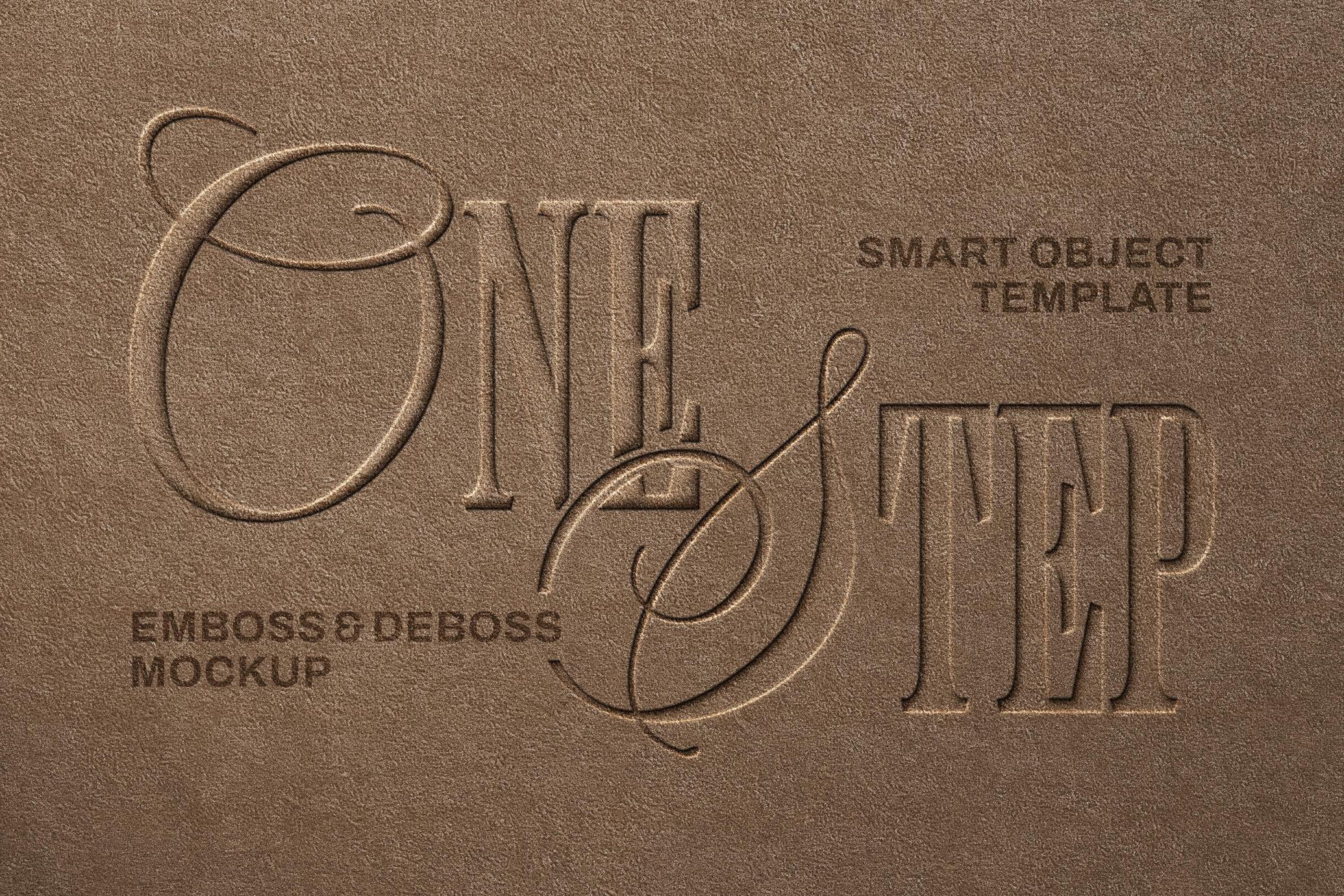 Embossing & Debossing Leather Mockup