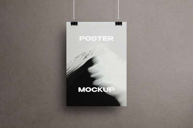 Vertical Clipped Poster Mockup