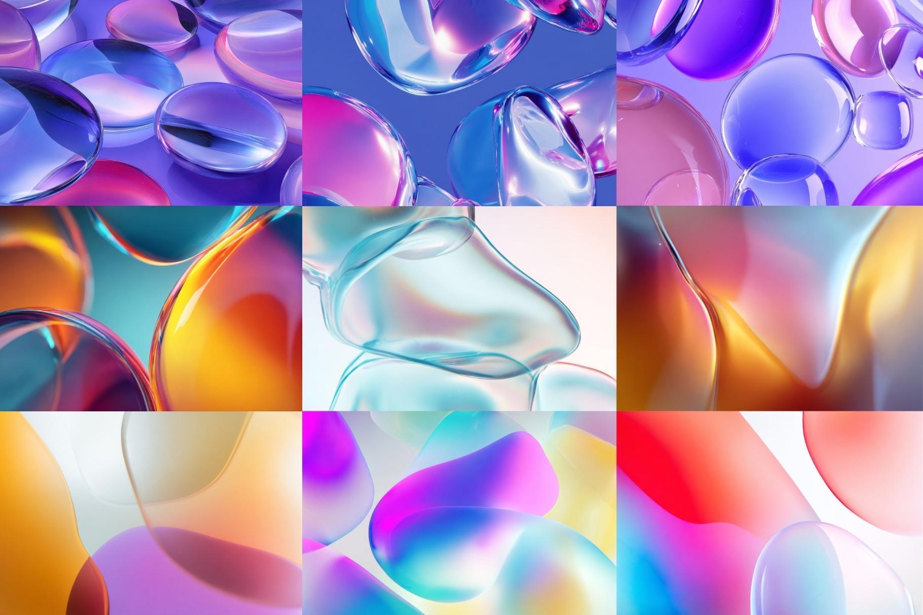 60 Abstract Liquid Glass Wallpapers