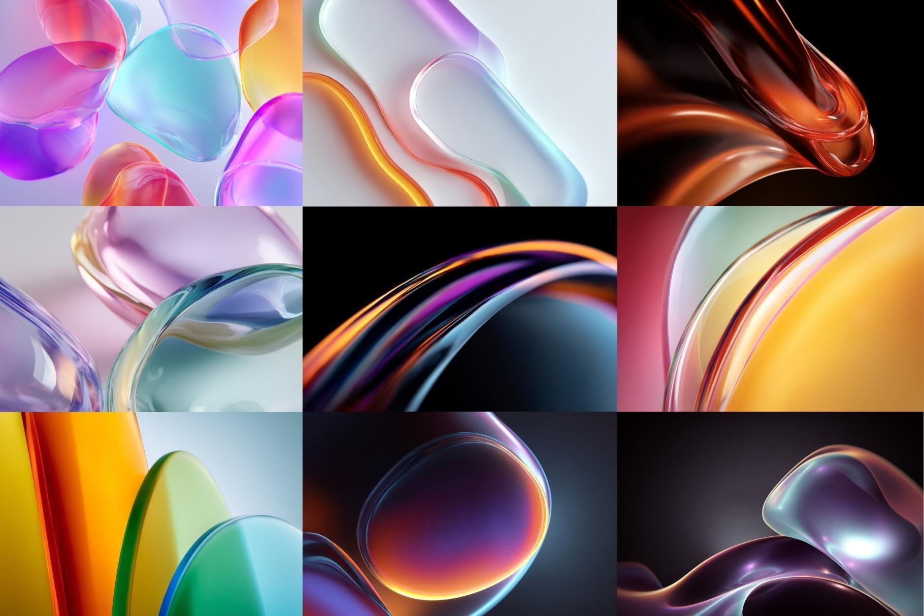 60 Abstract Liquid Glass Wallpapers