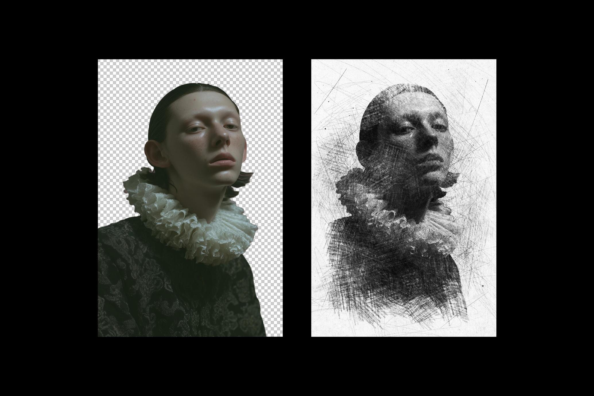 B&W Sketch Photo Effect
