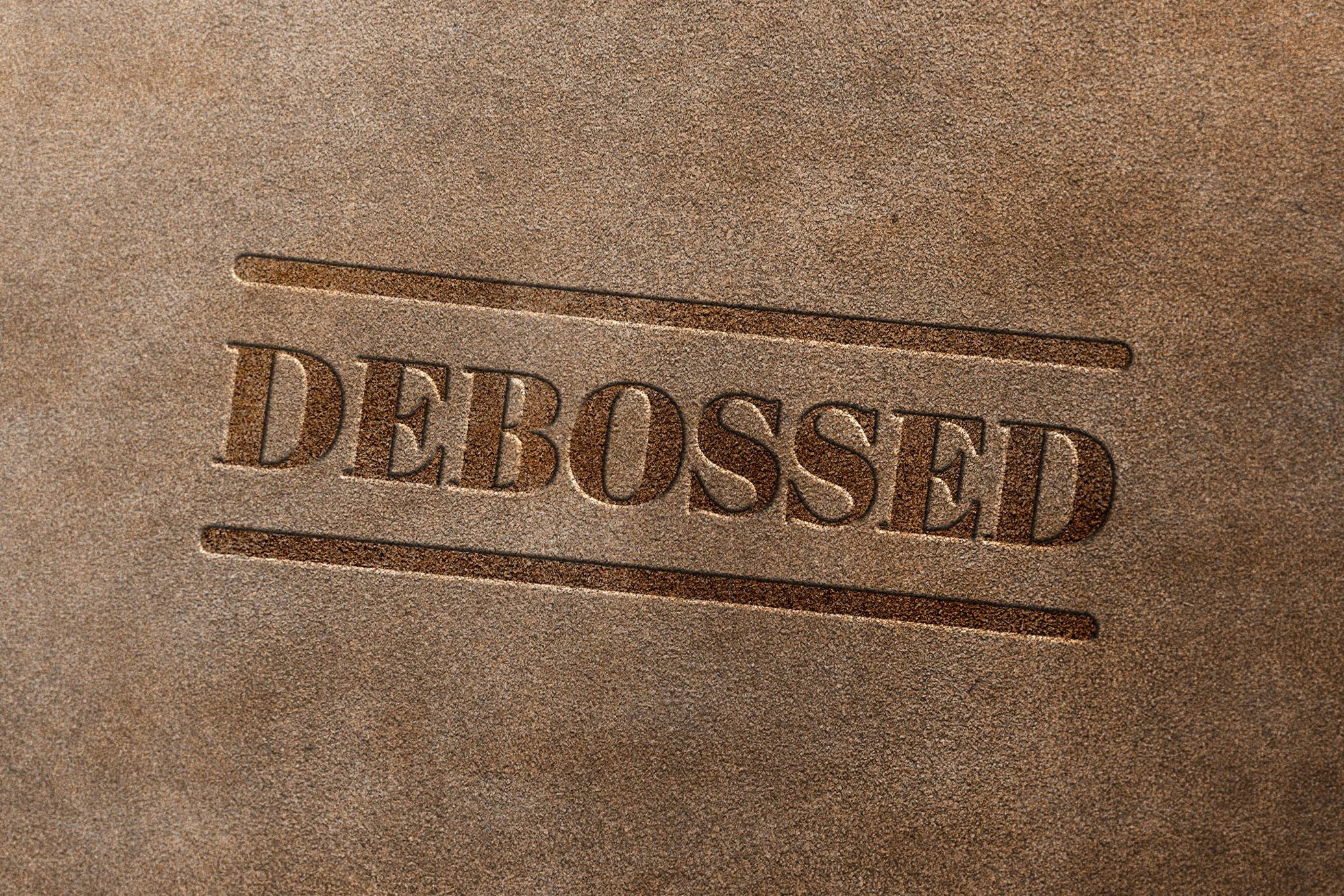 Debossed Suede Logo Mockup