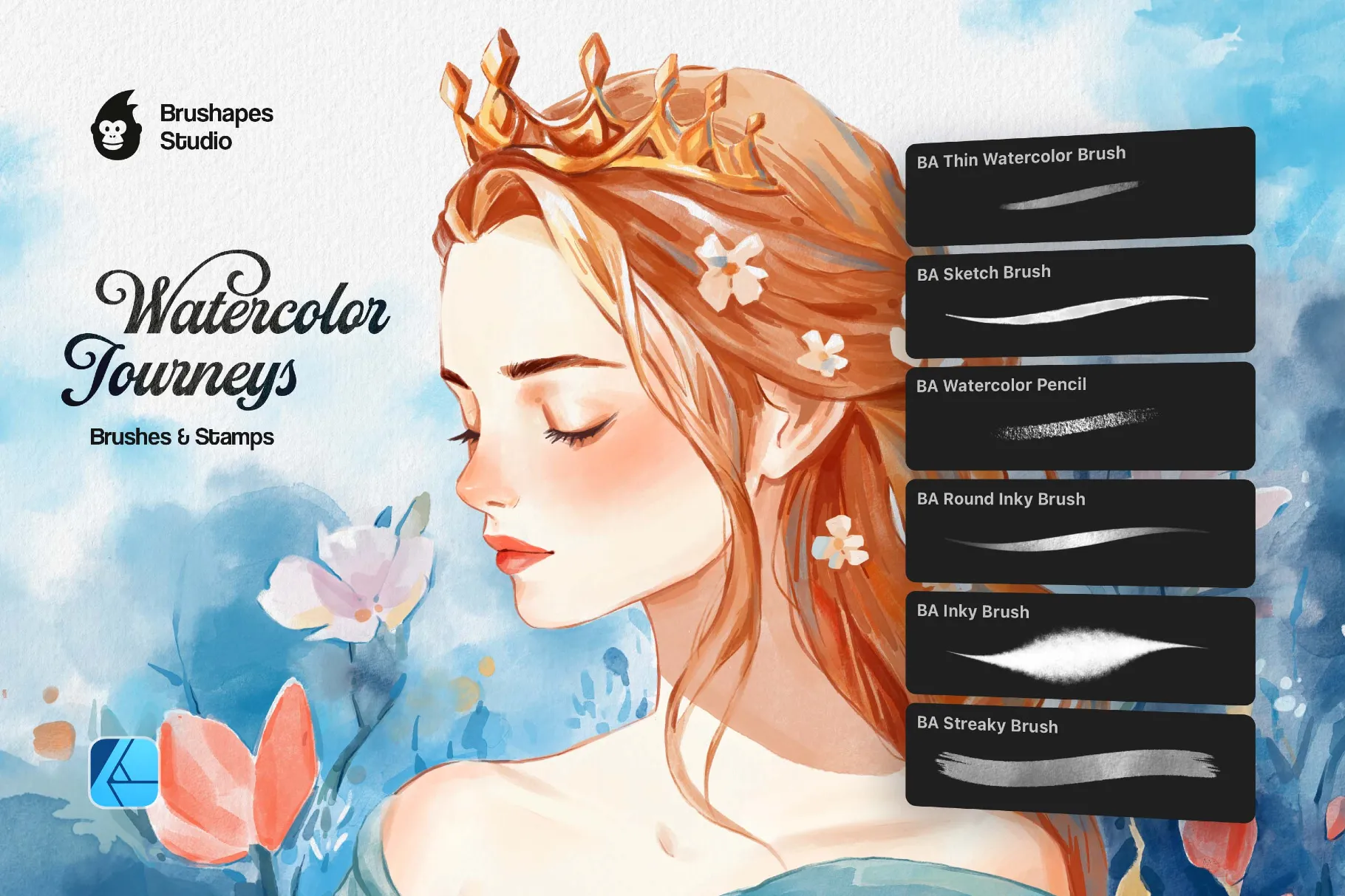 Watercolor Journeys Affinity Brushes