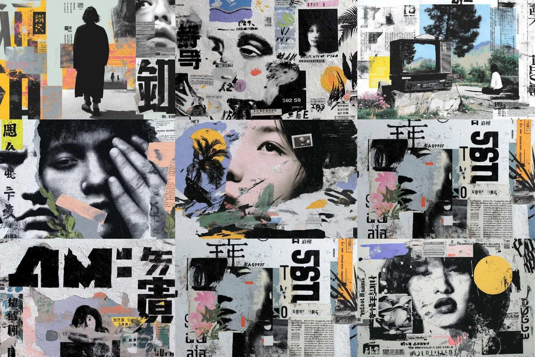 70 Aesthetic Japanese Collage Backgrounds