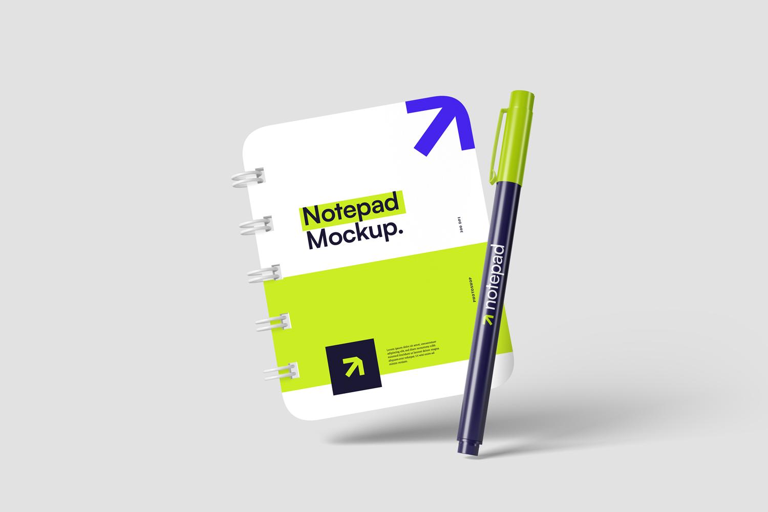 Pen and Notepad Mockups