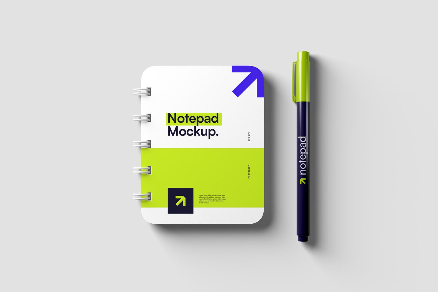 Pen and Notepad Mockups