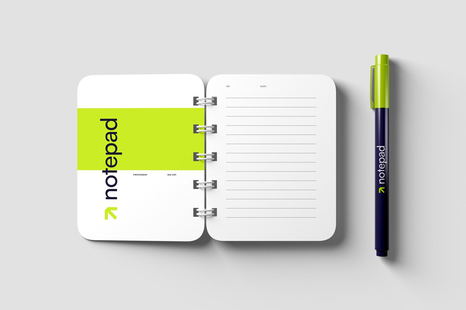 Pen and Notepad Mockups