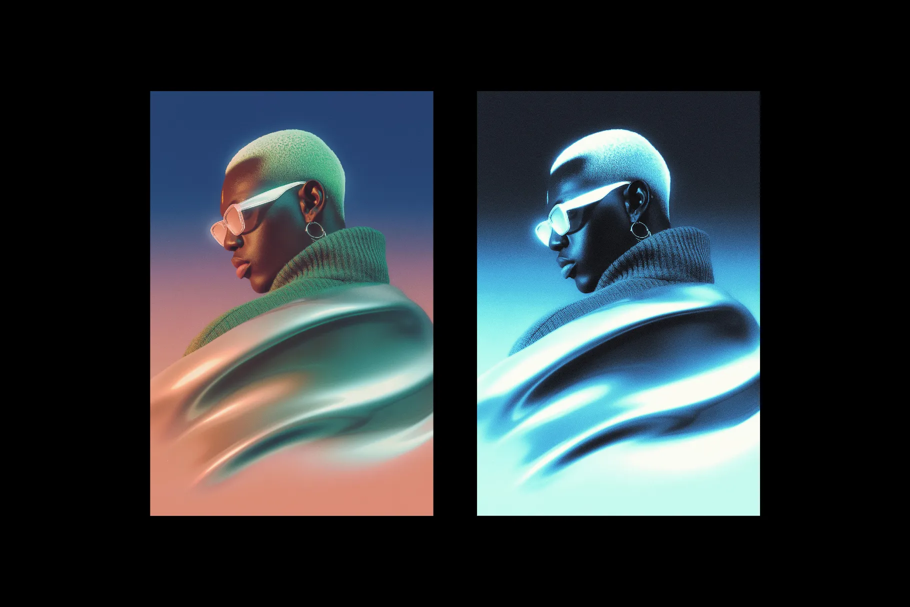 Vertical Frozen Y2K Vibe Photo Effect
