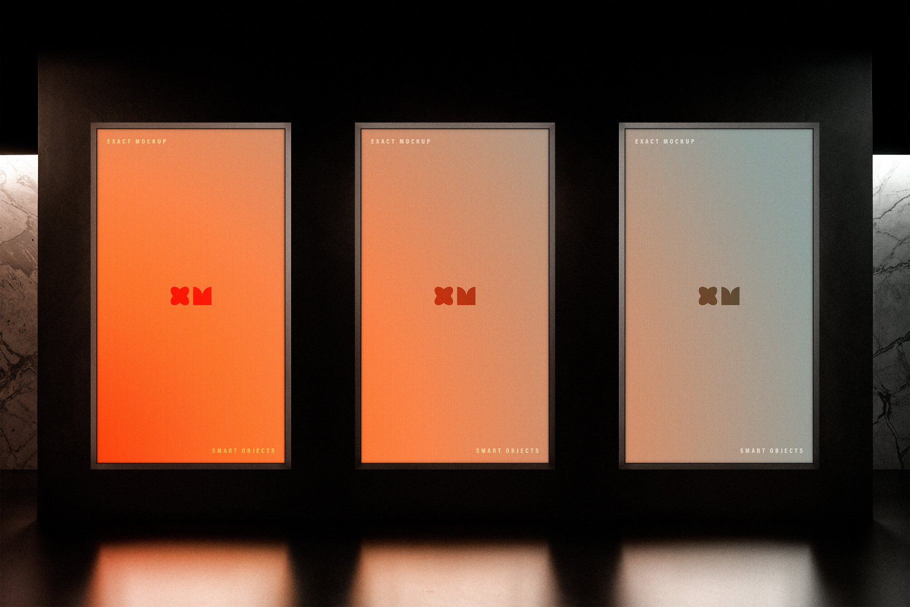 Dark Lounge Digital Screens Mockup
