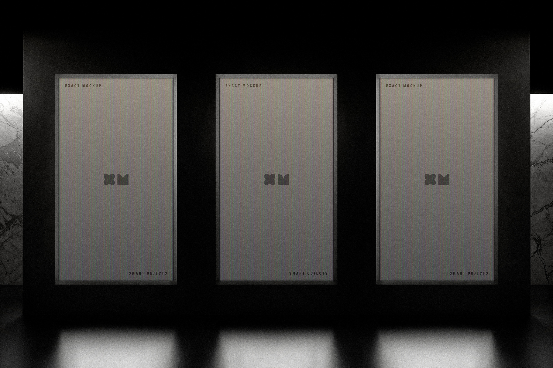 Dark Lounge Digital Screens Mockup