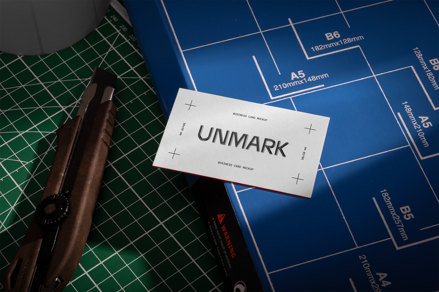 Business Card Mockup on Paper Cutter