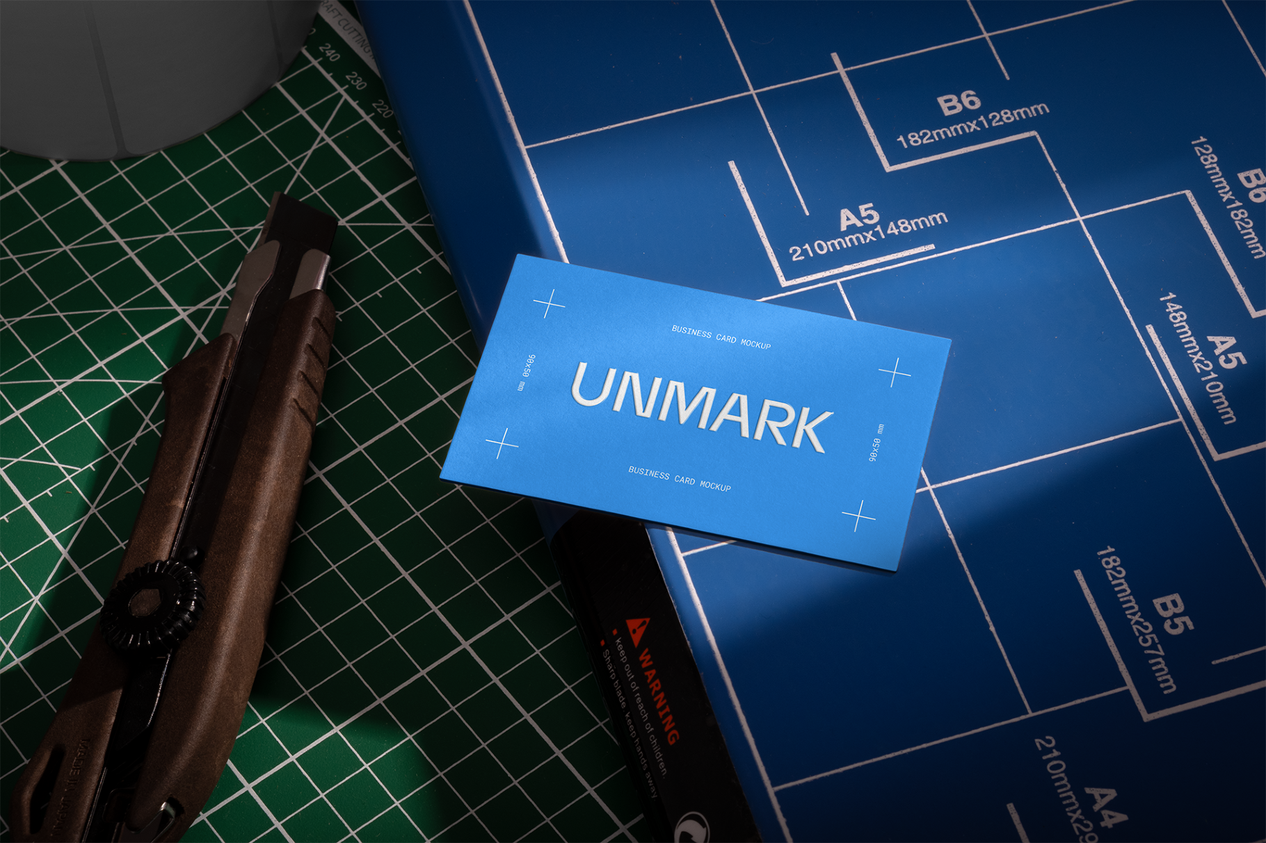 Business Card Mockup on Paper Cutter