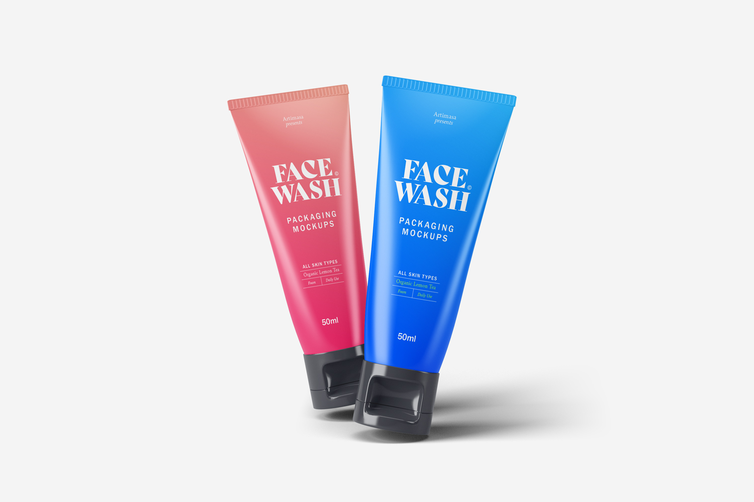 Face Wash Tube Cosmetics Mockups