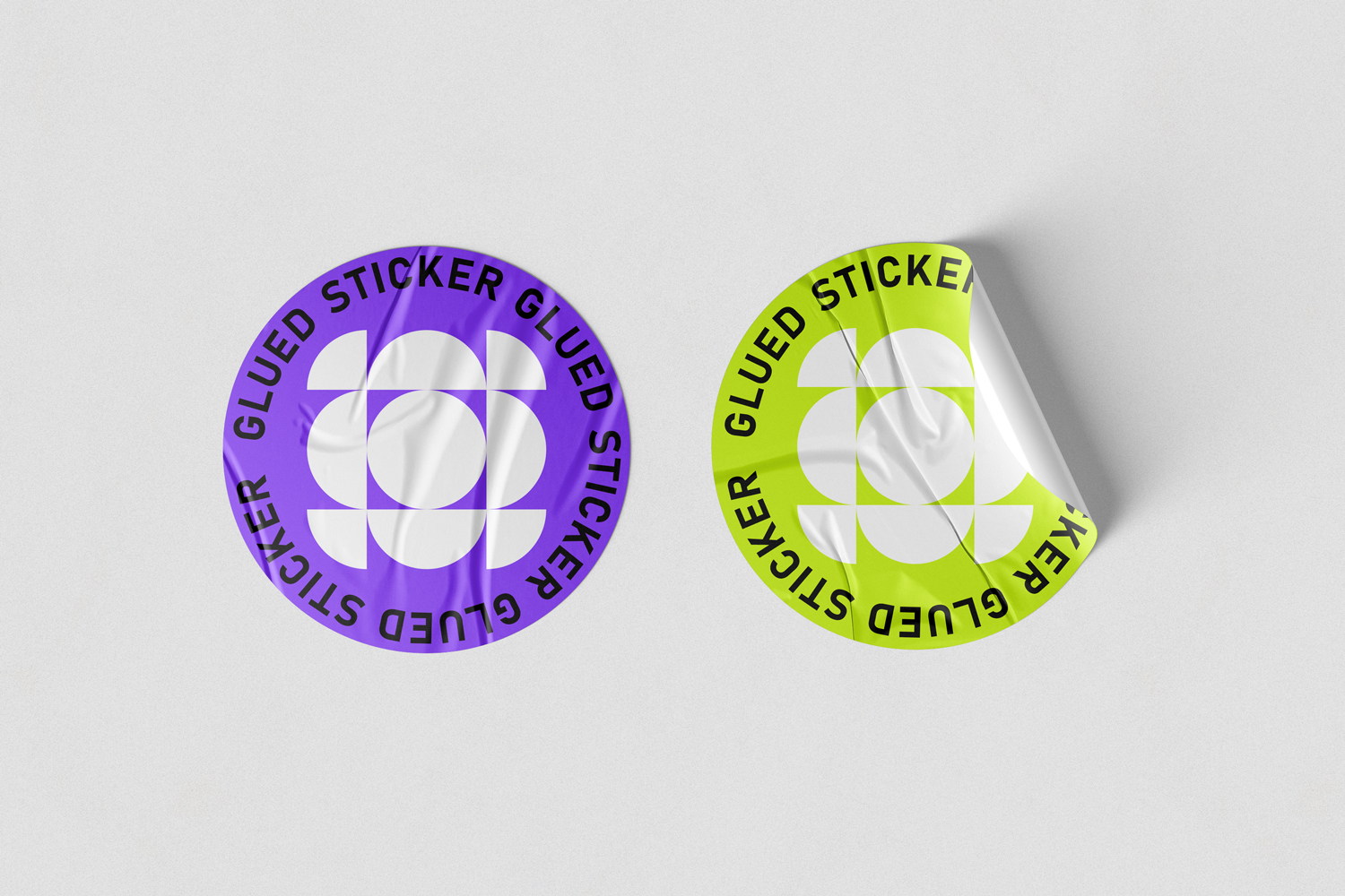 Glued Sticker Mockups