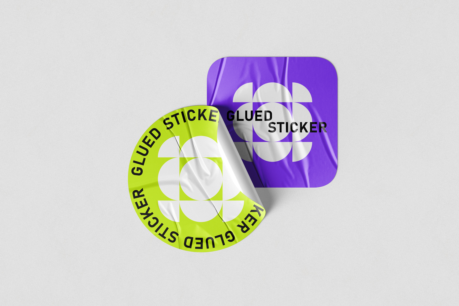 Glued Sticker Mockups