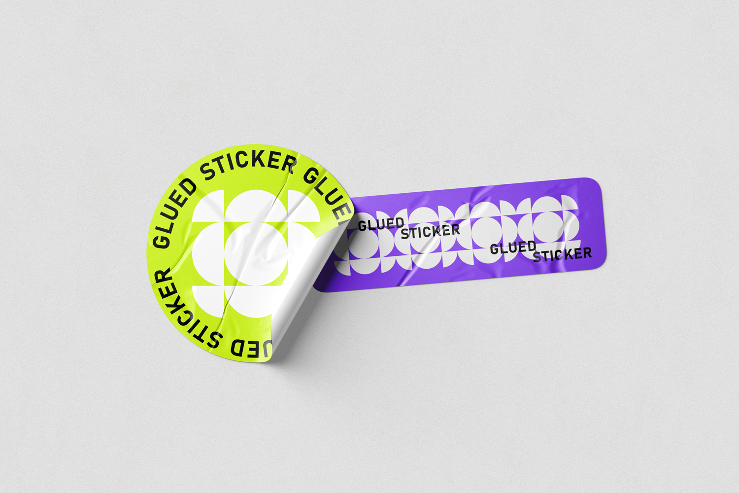 Glued Sticker Mockups