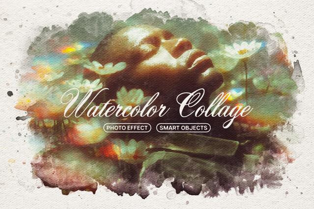 Watercolor Collage Photo Effect