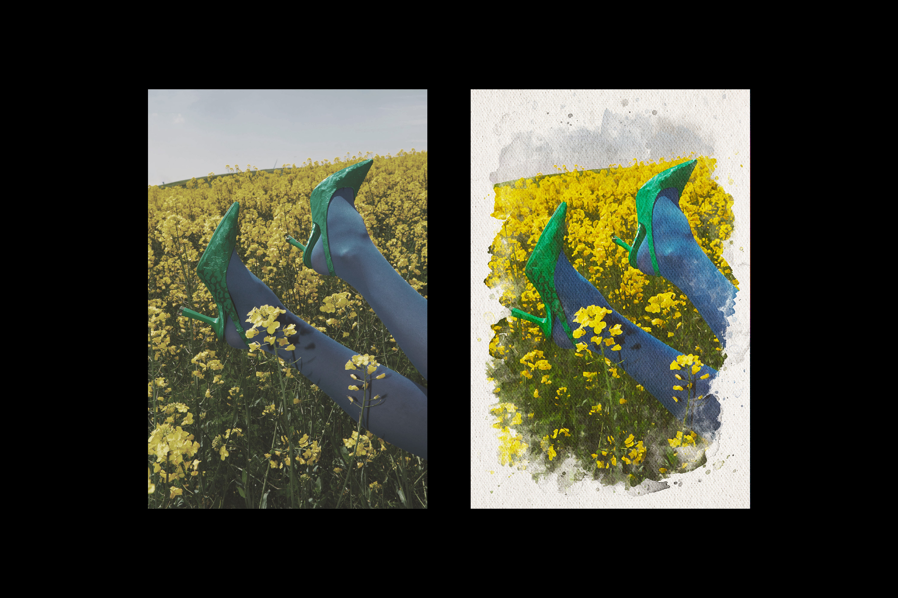 Watercolor Collage Photo Effect