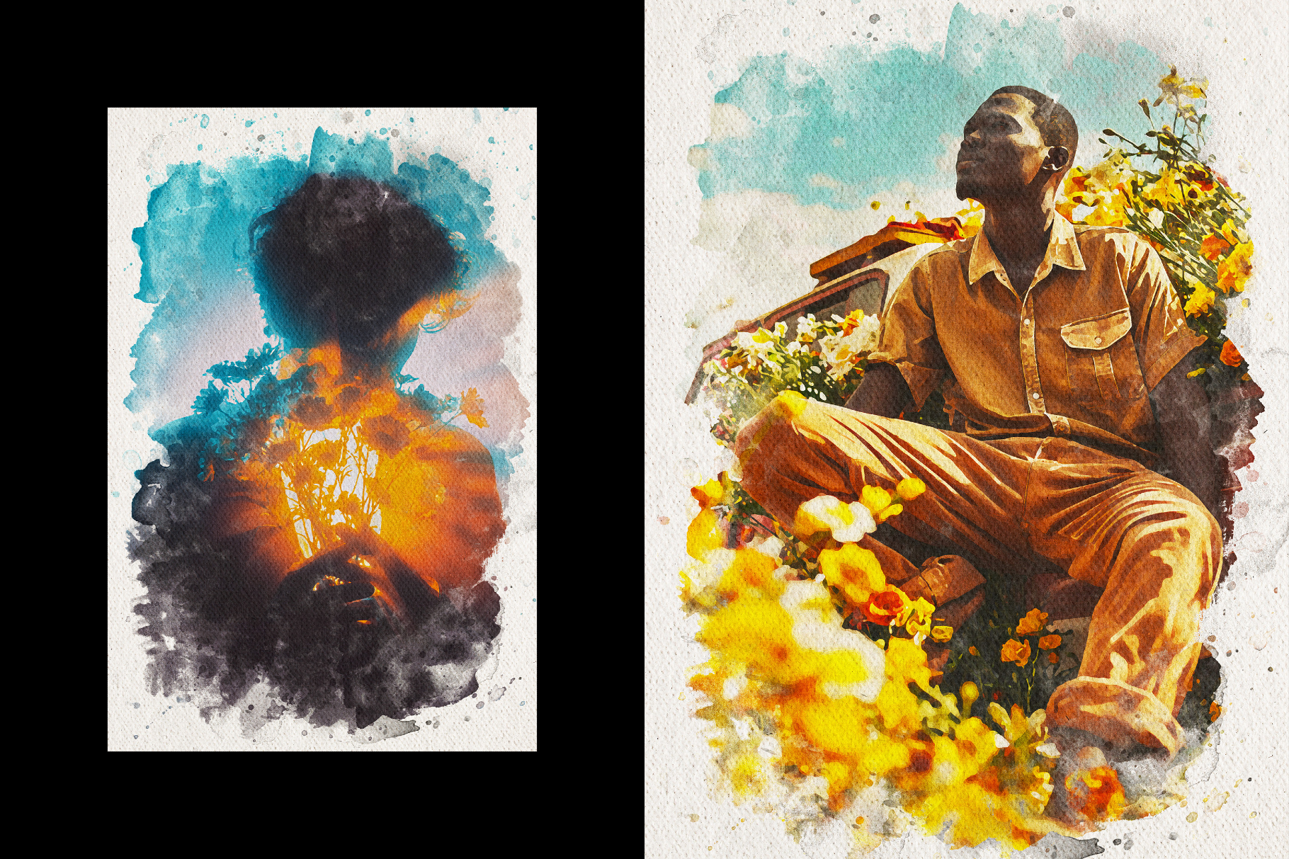 Watercolor Collage Photo Effect