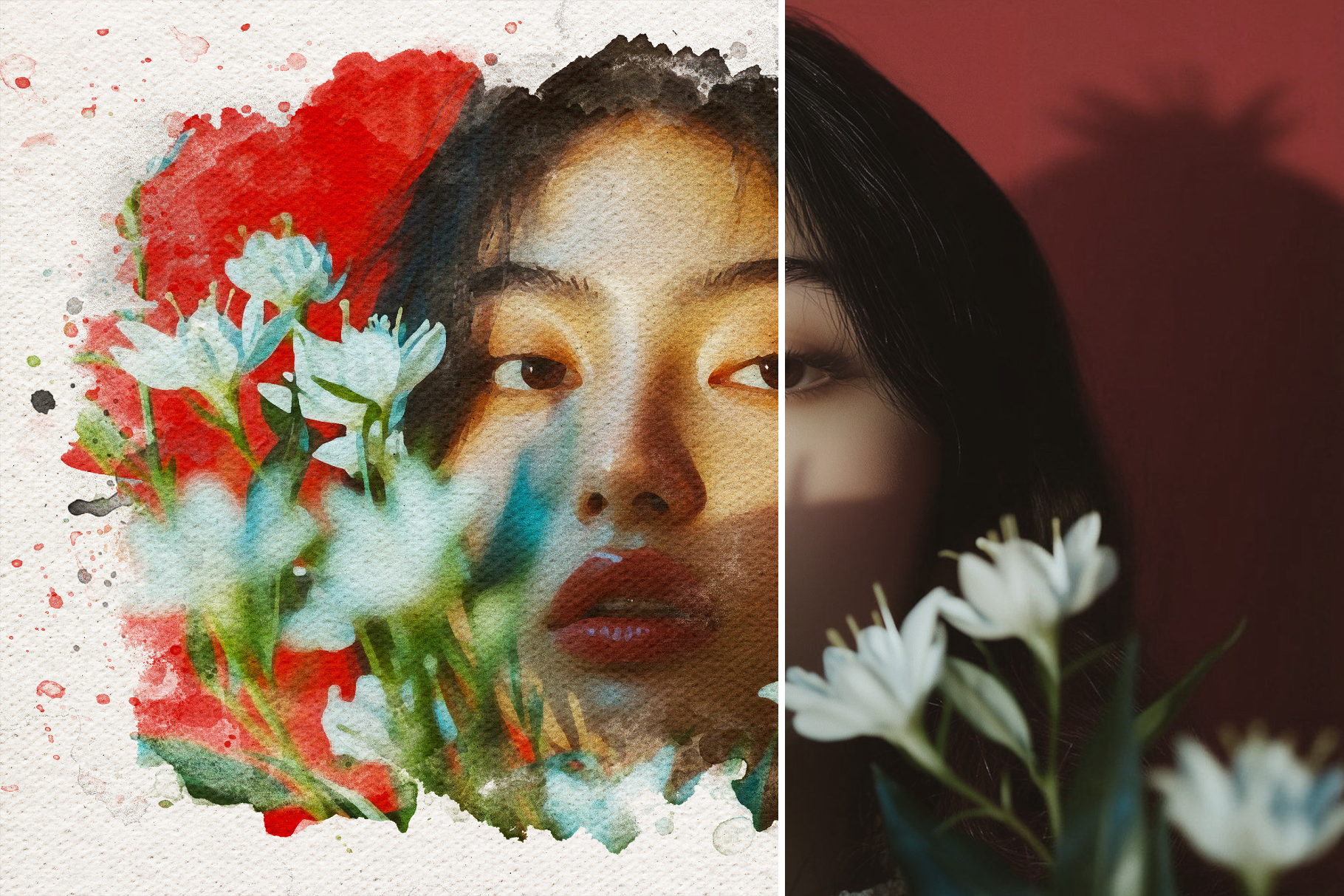 Watercolor Collage Photo Effect