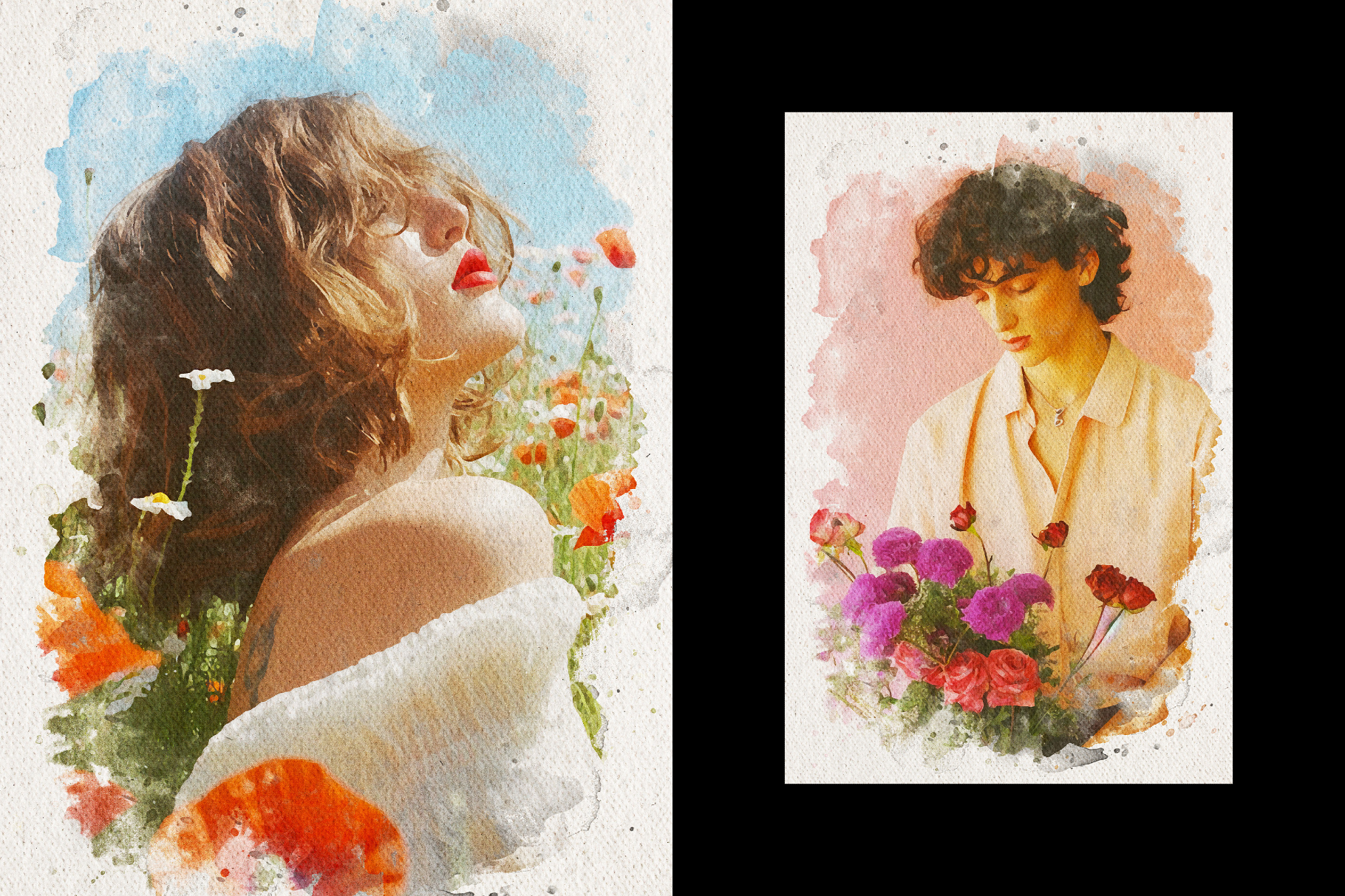 Watercolor Collage Photo Effect