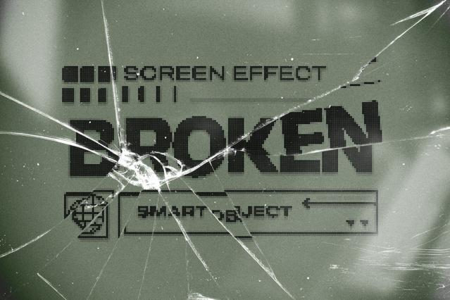 Broken Screen Text & Logo Effect