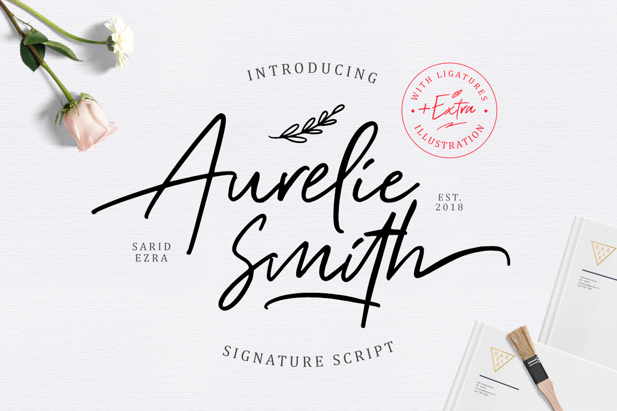 Aurelie Smith Signature Font + Extra