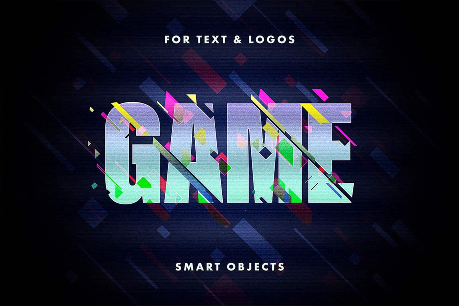 Glitch Text Effect, Layer Styles Including: logo & business